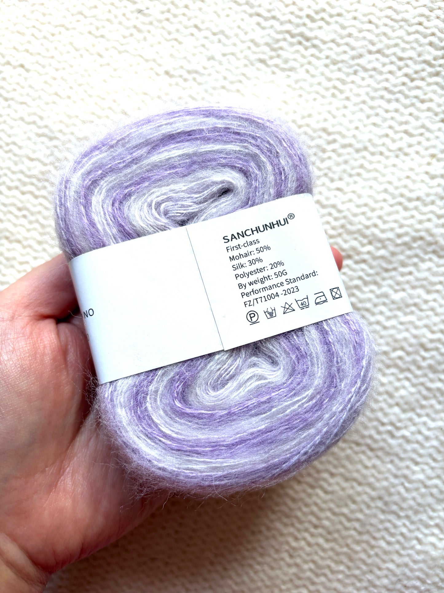 3 cakes x 50g Gradient Mohair Silk Yarn : Mohair + Silk+ Polyester : 02 Purple