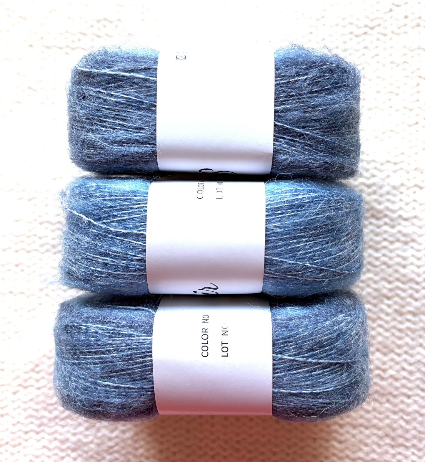 3 cakes x 50g Gradient Mohair Silk Yarn : Mohair + Silk+ Polyester : 06 Blue Grey