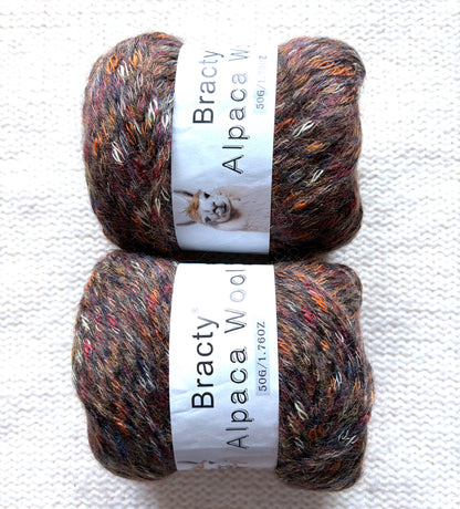 2 balls x 50g Alpaca Blend Multicolour yarn : 50% Alpaca + Acrylic + Polyester