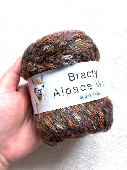2 balls x 50g Alpaca Blend Multicolour yarn : 50% Alpaca + Acrylic + Polyester