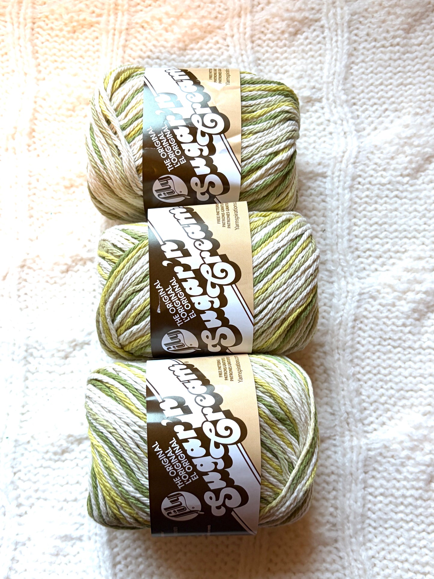 56.7g Lily Sugar 'n Cream Ombre Yarn - Guacamole : 100% Cotton (Copy)