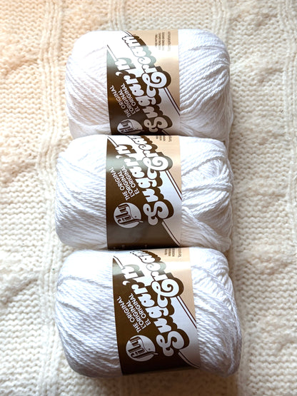 70.9g Lily Sugar 'n Cream The Original Yarn - White : 100% Cotton