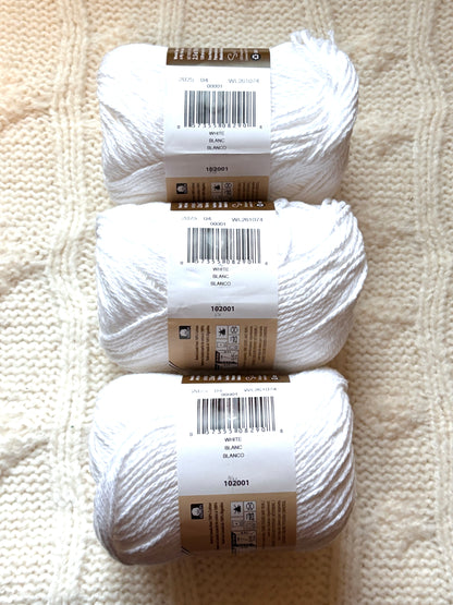 70.9g Lily Sugar 'n Cream The Original Yarn - White : 100% Cotton