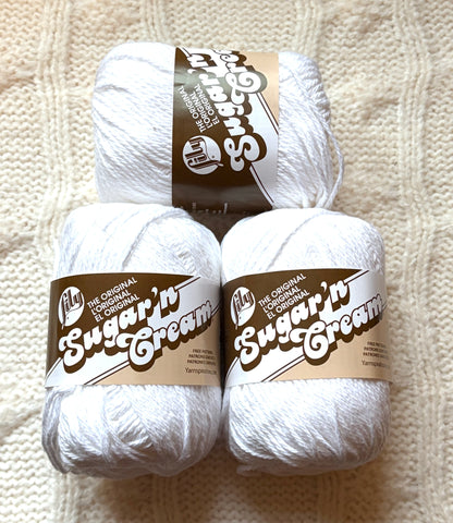 70.9g Lily Sugar 'n Cream The Original Yarn - White : 100% Cotton
