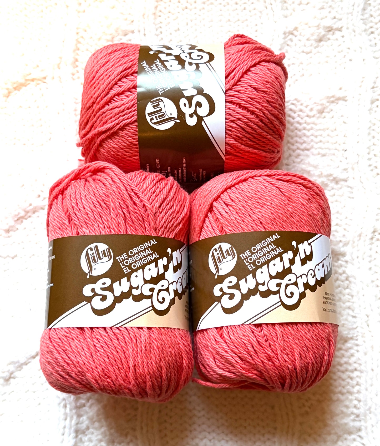 70.9g Lily Sugar 'n Cream The Original Yarn - Tangerine : 100% Cotton