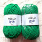 2 balls x 100g Hello Love Chenille Yarn Super Bulky Polyester - Green