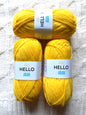 3 balls x 75g Hello Aran Yarn 100% Acrylic - Bright Yellow