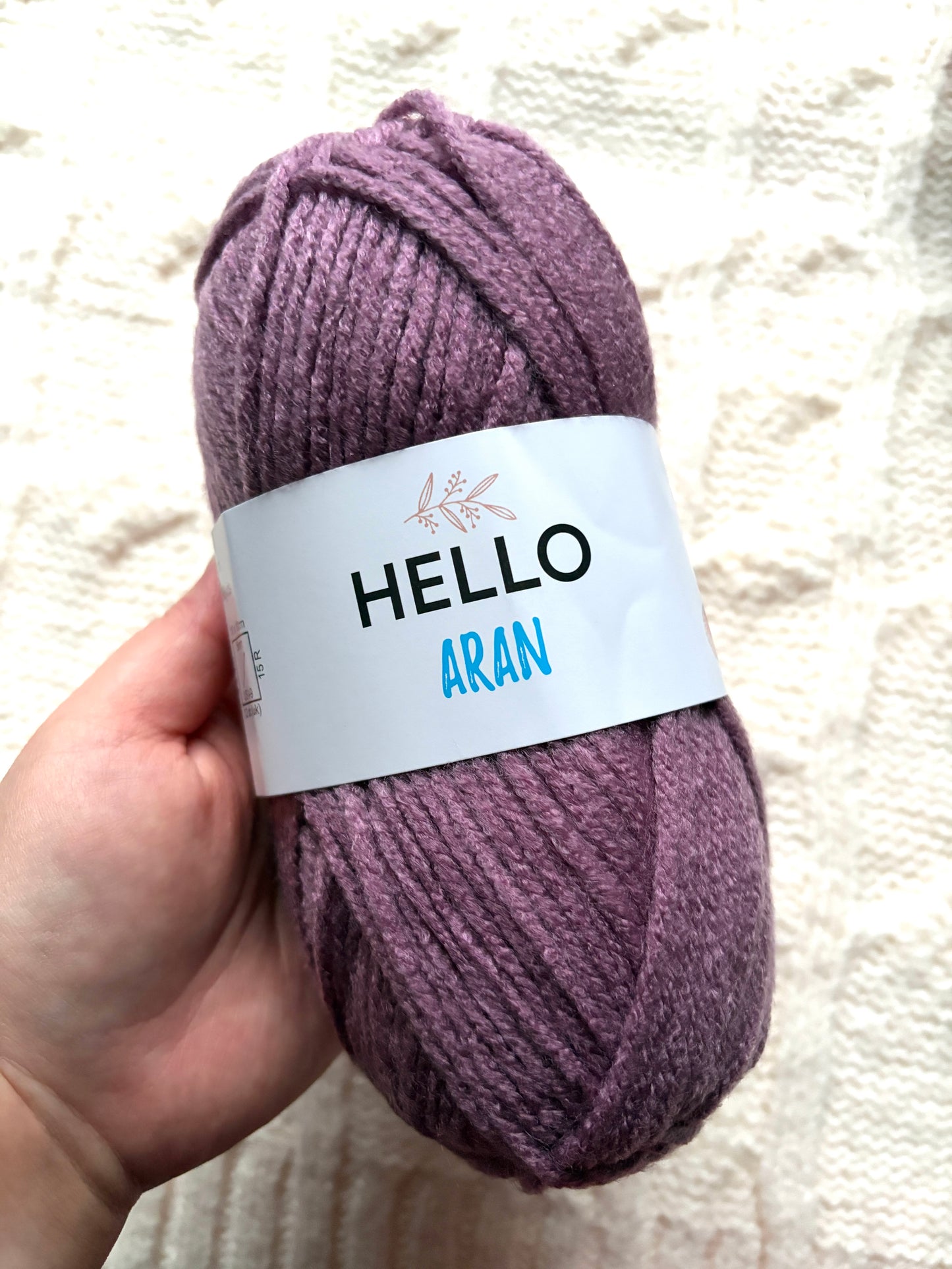 3 balls x 75g Hello Aran Yarn 100% Acrylic - Orchid