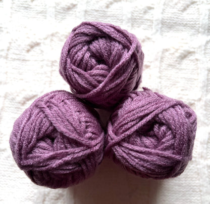 3 balls x 75g Hello Aran Yarn 100% Acrylic - Orchid