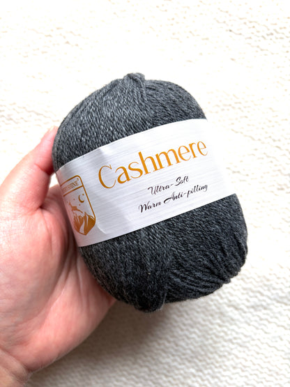 3 balls x 50g Cashmere Ultra Soft Yarn : 80% Cashmere : 25 Charcoal