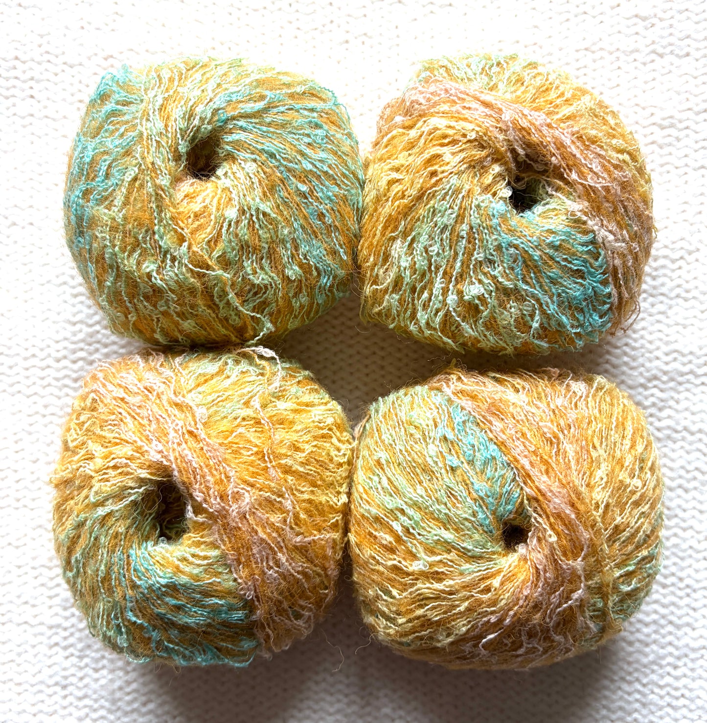 4 balls x 50g Mohair Wool Blend Yarn : 03 Sunflower Field