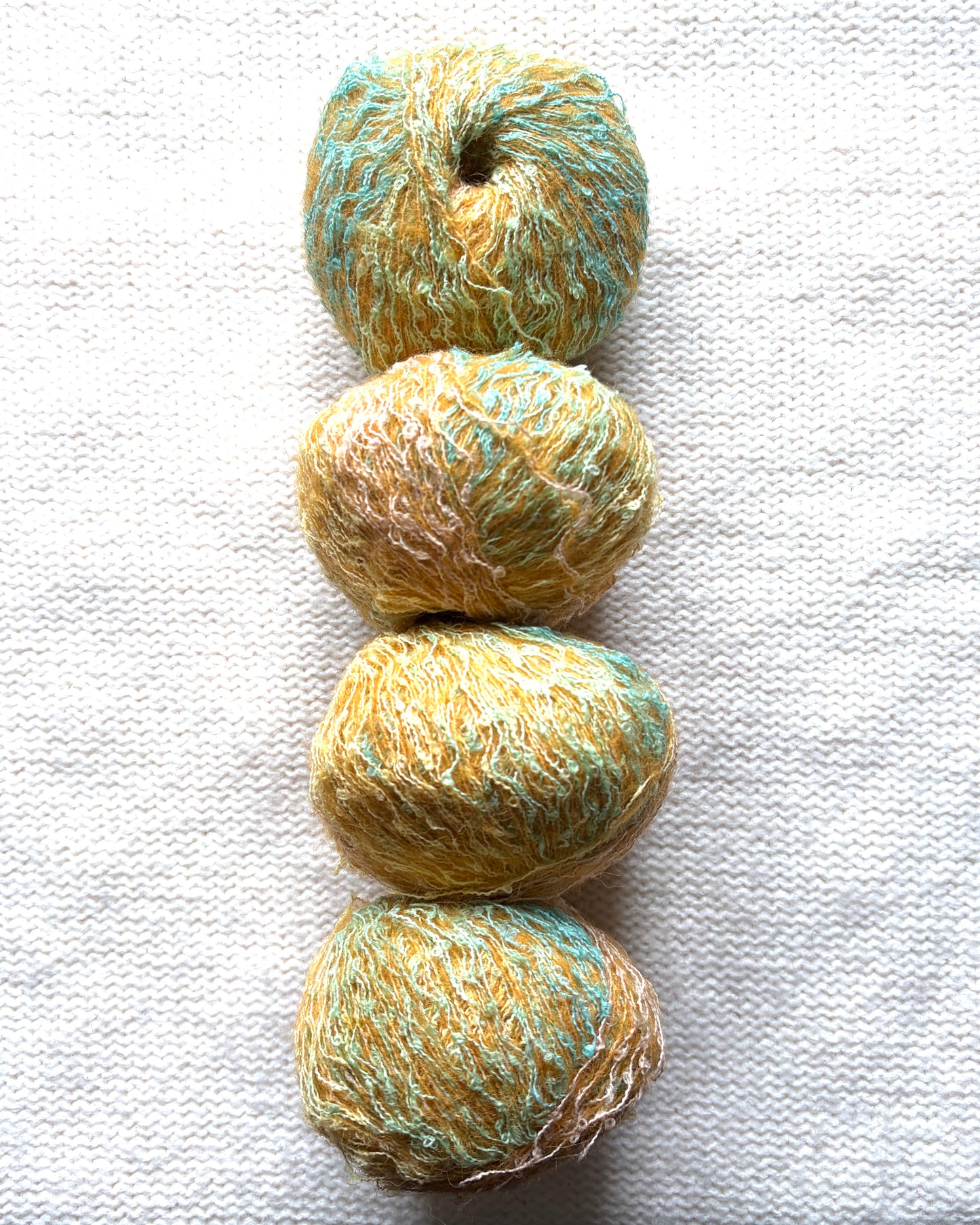 4 balls x 50g Mohair Wool Blend Yarn : 03 Sunflower Field