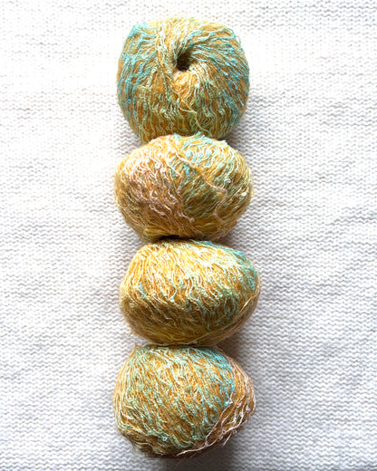 4 balls x 50g Mohair Wool Blend Yarn : 03 Sunflower Field