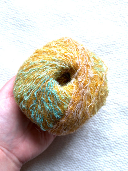 4 balls x 50g Mohair Wool Blend Yarn : 03 Sunflower Field