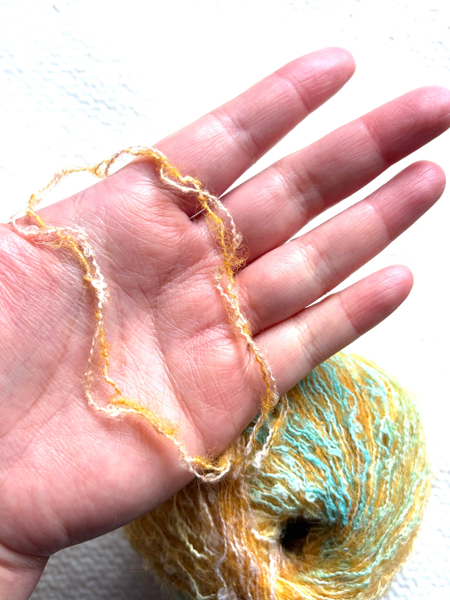 4 balls x 50g Mohair Wool Blend Yarn : 03 Sunflower Field
