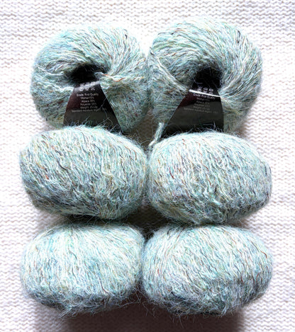 6 balls x 25g Alpaca Mohair yarn : Mohair + Alpaca + Polyester : 14 Vanilla Mint
