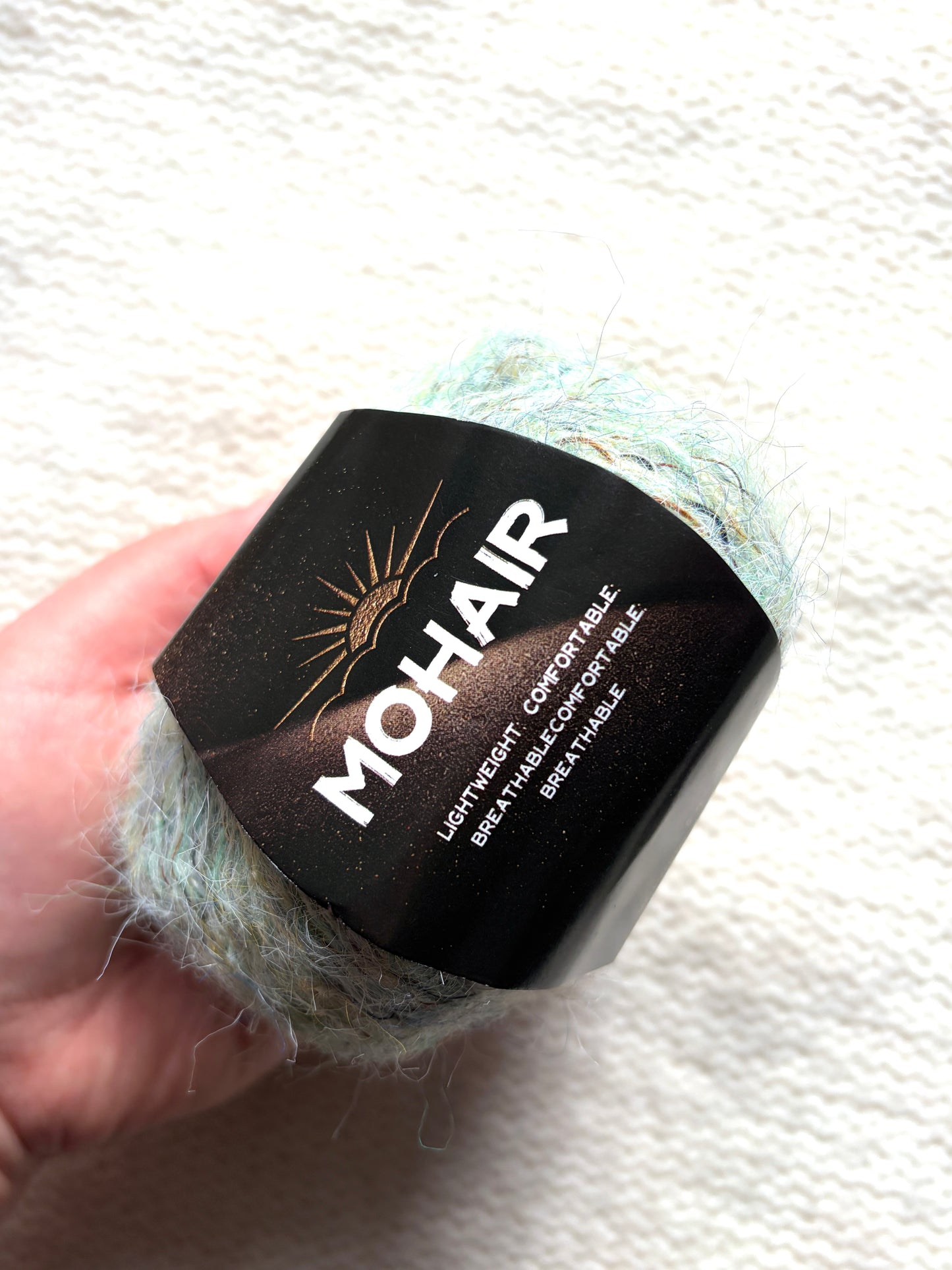 6 balls x 25g Alpaca Mohair yarn : Mohair + Alpaca + Polyester : 14 Vanilla Mint