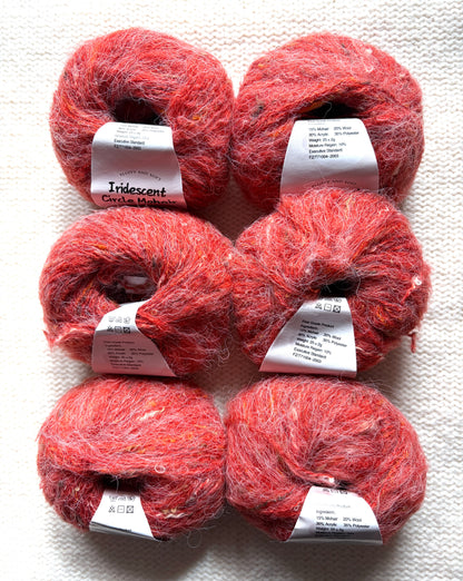 6 balls x 25g Mohair Wool yarn : Mohair + Wool + Acrylic + Polyester : 06 Persimmon