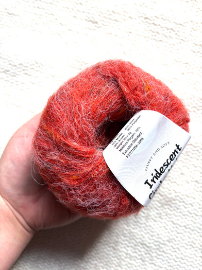 6 balls x 25g Mohair Wool yarn : Mohair + Wool + Acrylic + Polyester : 06 Persimmon