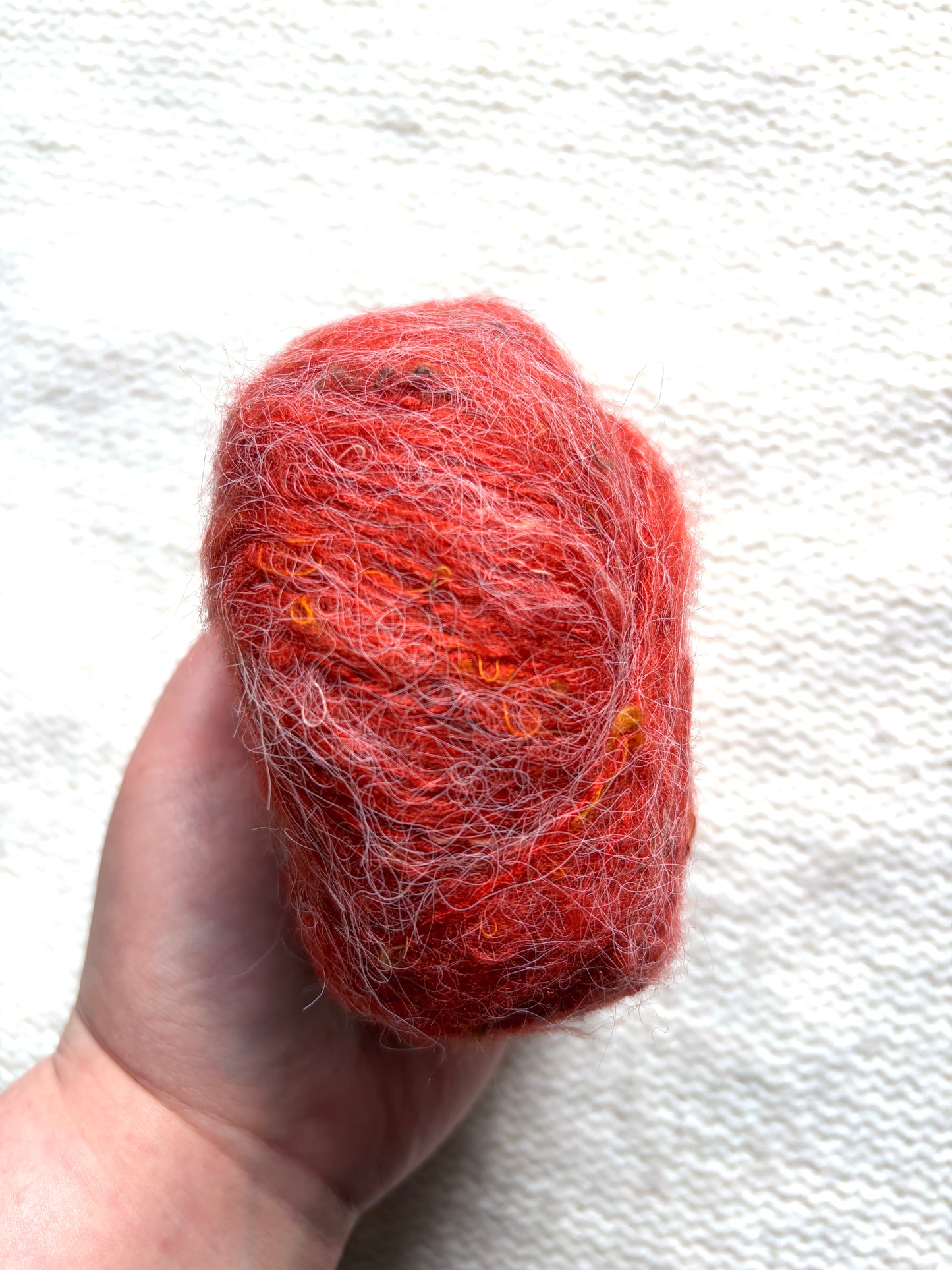 6 balls x 25g Mohair Wool yarn : Mohair + Wool + Acrylic + Polyester : 06 Persimmon