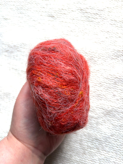 6 balls x 25g Mohair Wool yarn : Mohair + Wool + Acrylic + Polyester : 06 Persimmon