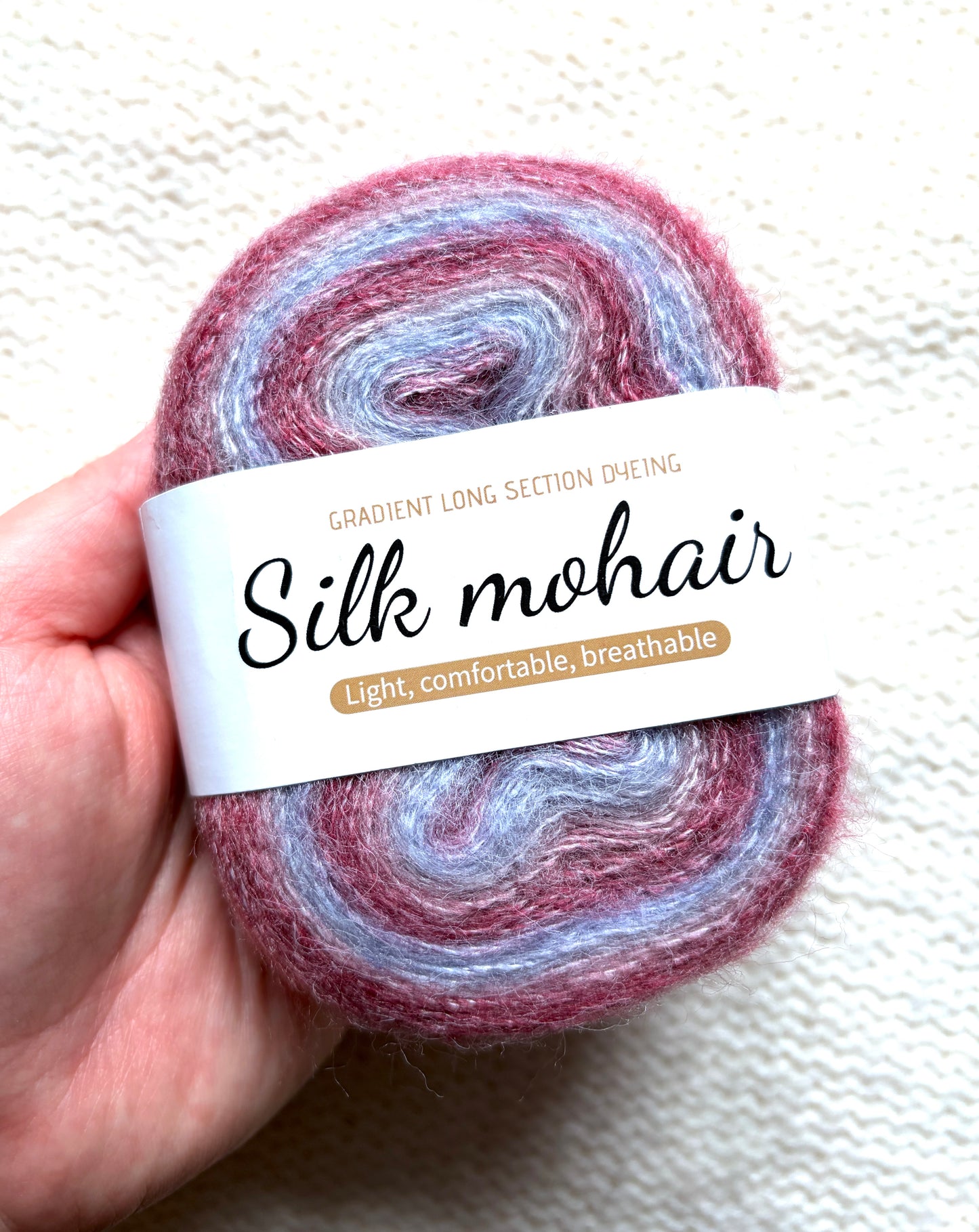 3 cakes x 50g Gradient Mohair Silk Yarn : Mohair + Silk+ Polyester : 03 Red