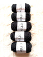 5 balls x 25g Hello Cotton Yarn 100% Cotton - 160 Black Coal