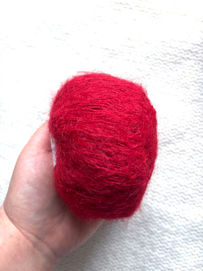 6 balls x 25g Alpaca Mohair yarn : Mohair + Alpaca + Acrylic : 22 Bright Red