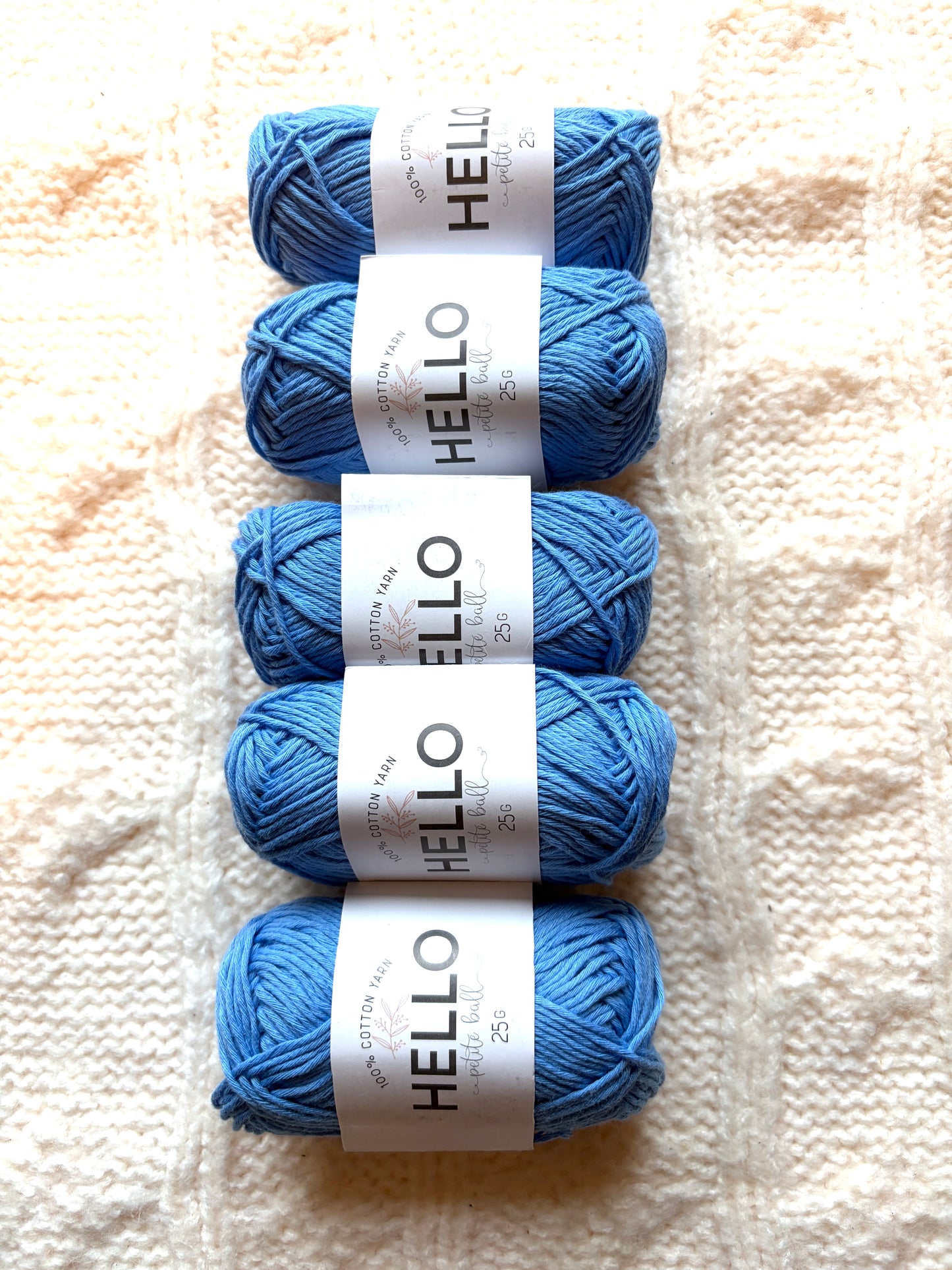 5 balls x 25g Hello Cotton Yarn 100% Cotton - 148 Little Boy