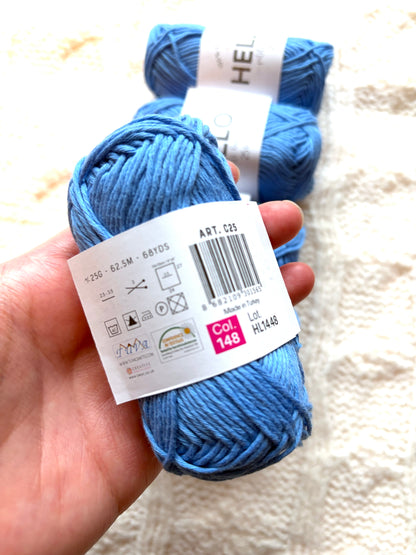 5 balls x 25g Hello Cotton Yarn 100% Cotton - 148 Little Boy
