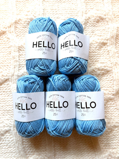 5 balls x 25g Hello Cotton Yarn 100% Cotton - 147 Bonnie Blue
