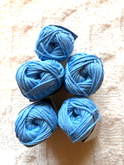 5 balls x 25g Hello Cotton Yarn 100% Cotton - 147 Bonnie Blue