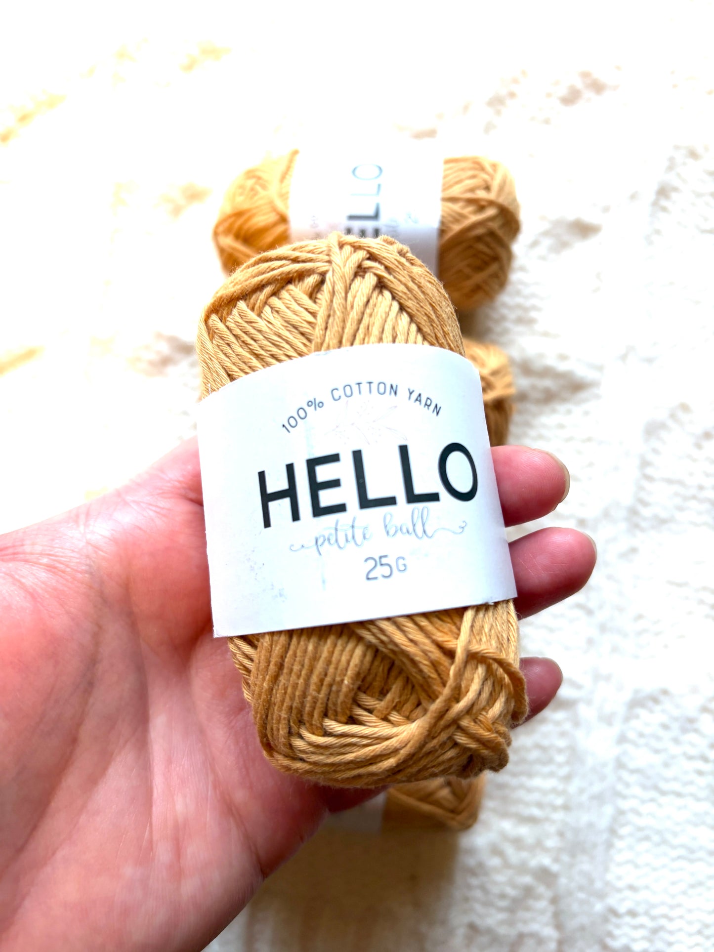 5 balls x 25g Hello Cotton Yarn 100% Cotton - 165 Golden Tan