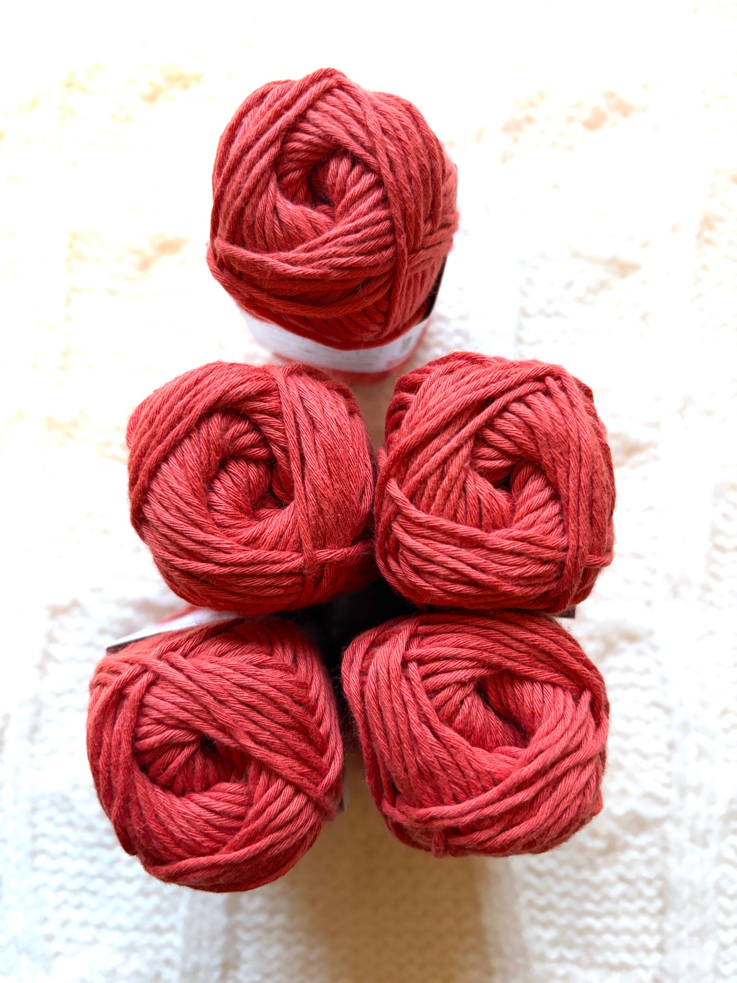 5 balls x 25g Hello Cotton Yarn 100% Cotton - 117 Ginger