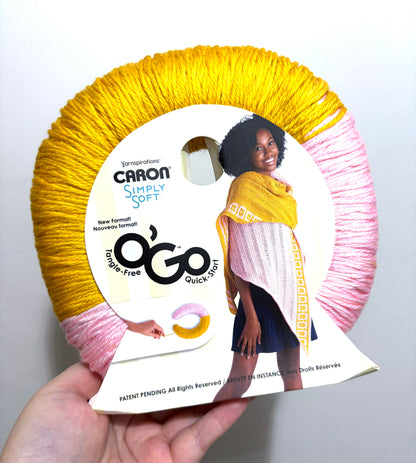 141g CARON Simply Soft O’GO : Soft Pink / Gold  00% Acrylic