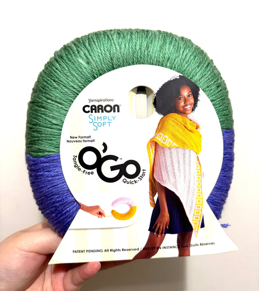 141g CARON Simply Soft O’GO : Aqua Mist / Lavender Blue  100% Acrylic