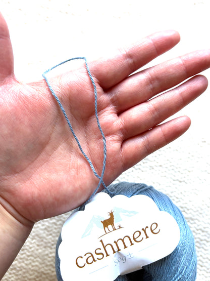 3 balls x 50g Cashmere yarn : 100% Cashmere : 10 Slate Blue