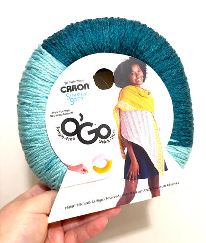 141g CARON Simply Soft O’GO : Pagoda / Glacier 100% Acrylic