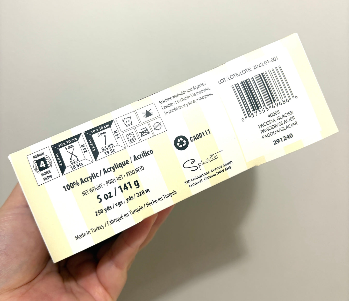 141g CARON Simply Soft O’GO : Pagoda / Glacier 100% Acrylic