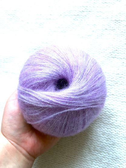 3 balls x 25g Glitter Mohair yarn : Mohair + Wool + Rayon : 24 Wisteria