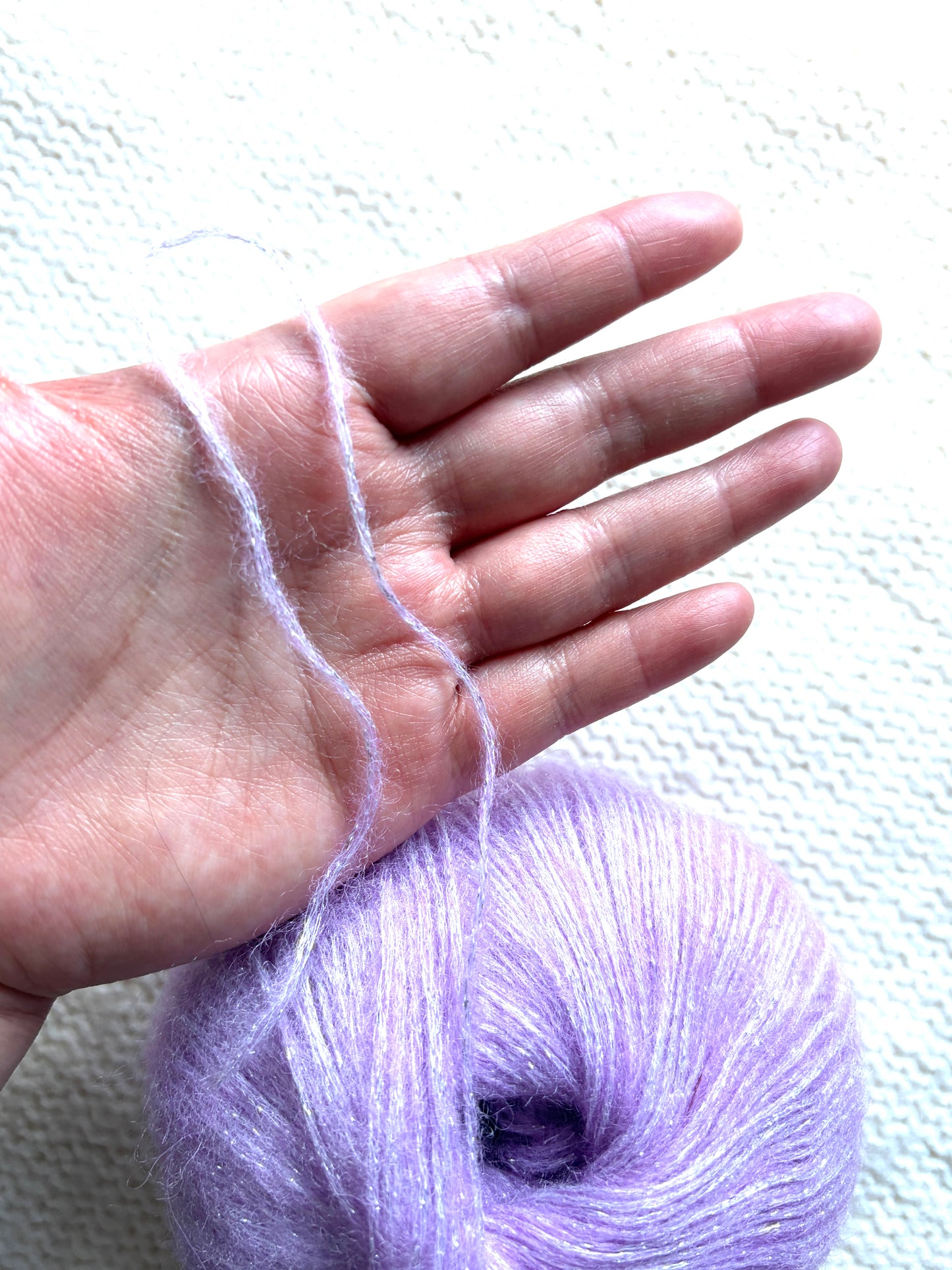 3 balls x 25g Glitter Mohair yarn : Mohair + Wool + Rayon : 24 Wisteria