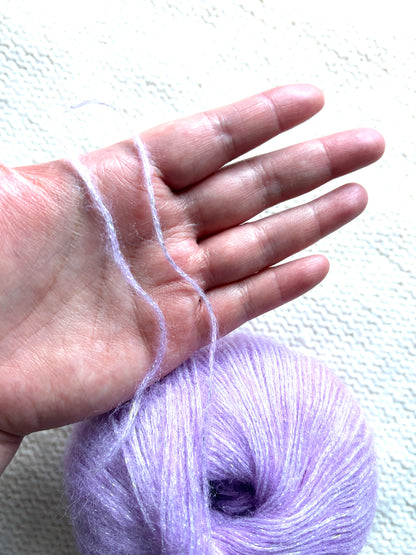 3 balls x 25g Glitter Mohair yarn : Mohair + Wool + Rayon : 24 Wisteria