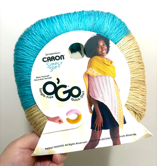 141g CARON Simply Soft O’GO : Blue Mint / Sand 100% Acrylic