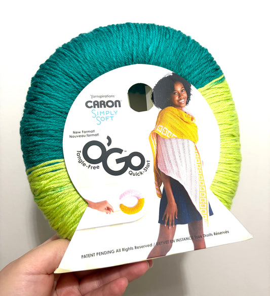 141g CARON Simply Soft O’GO : Cool Green / Lime Frost  100% Acrylic