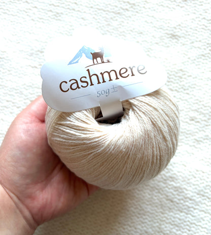 3 balls x 50g Cashmere yarn : 100% Cashmere : 05 Cream