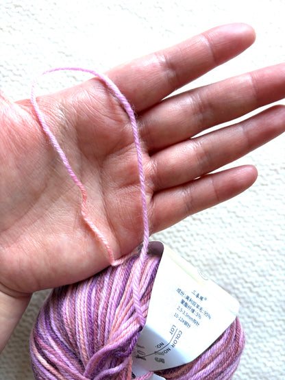 3 balls x 50g Fancy Wool Blend  yarn : 95% Wool : Colour 15 Berry Twist