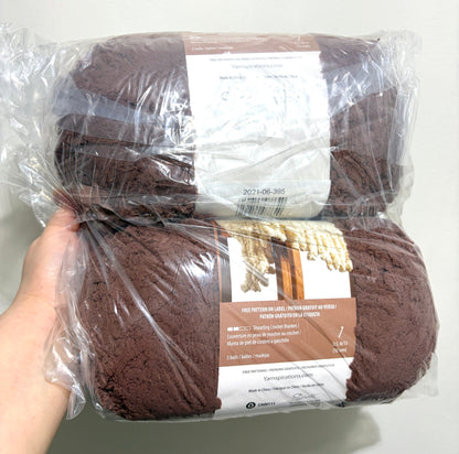 4 balls x 250g Bernat Sheepy Super Chunky Yarn : BROWN BEAR