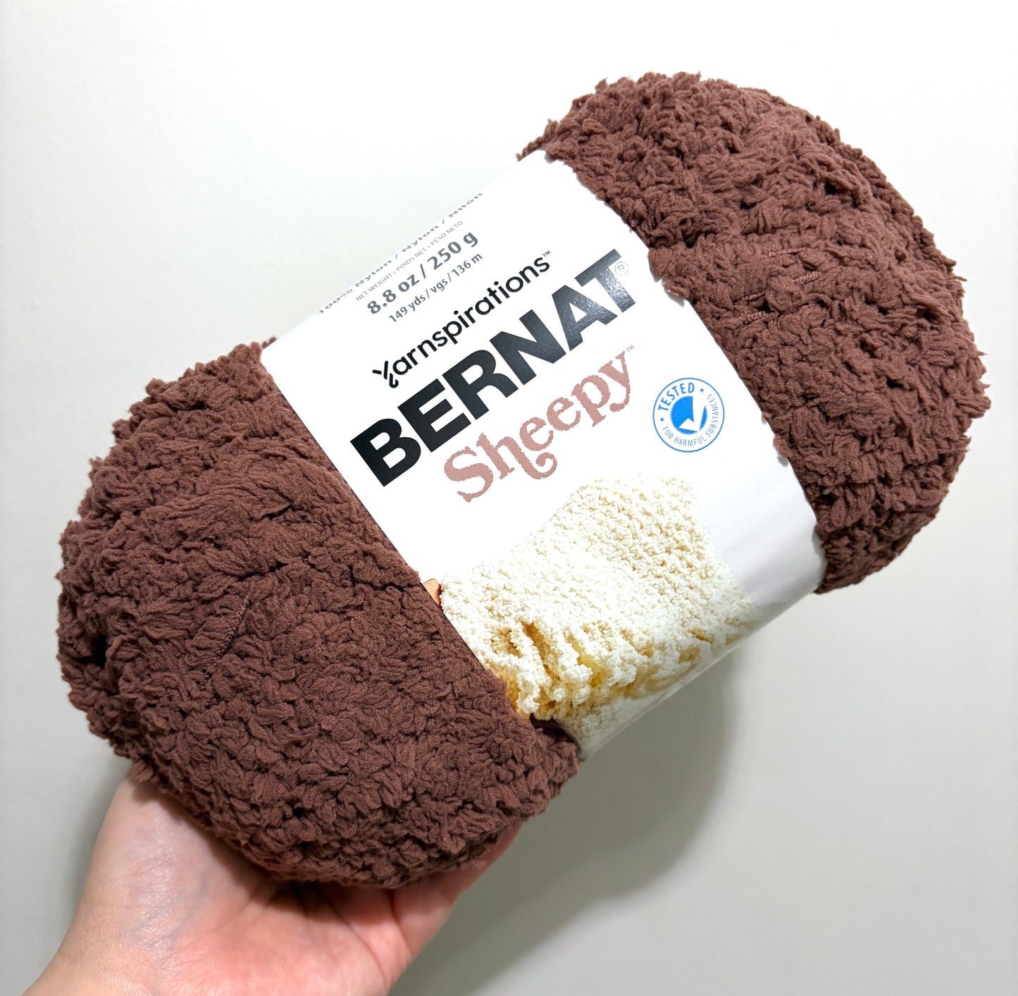 4 balls x 250g Bernat Sheepy Super Chunky Yarn : BROWN BEAR