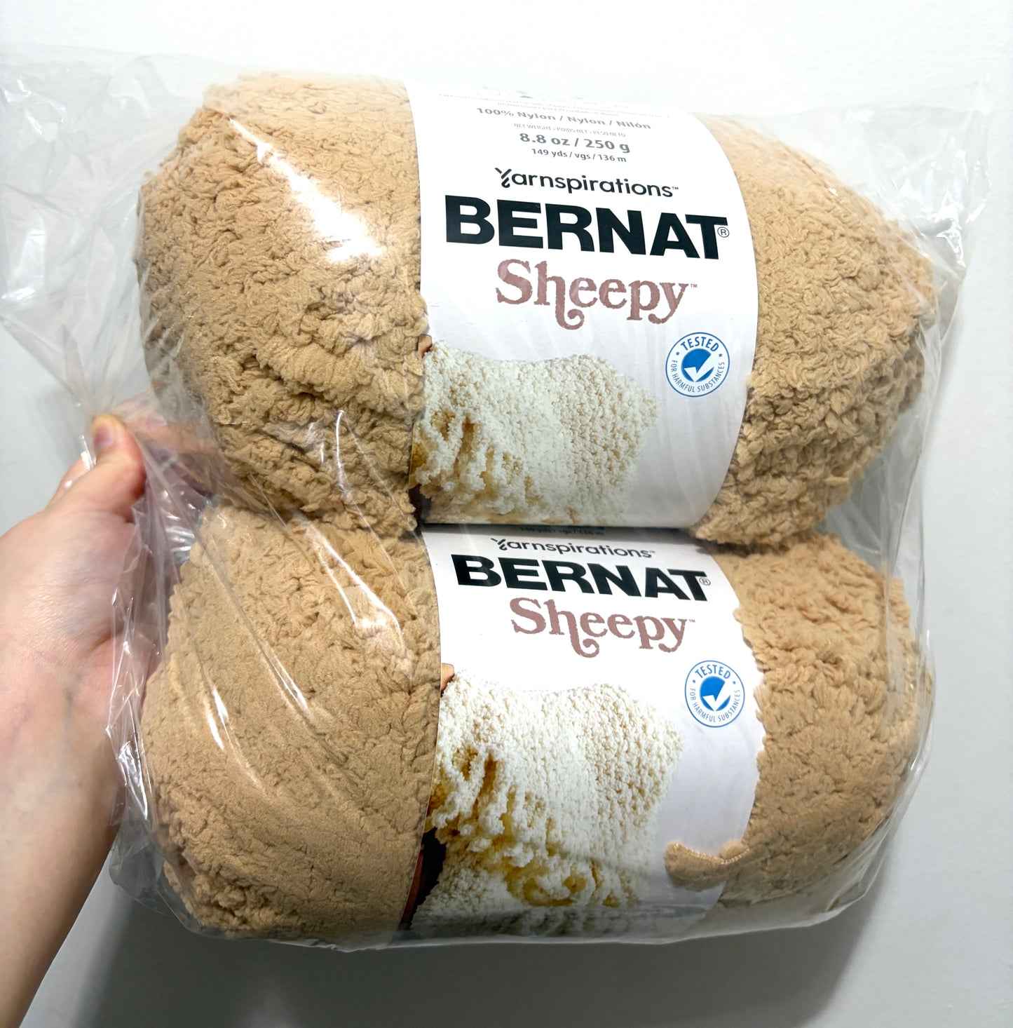4 balls x 250g Bernat Sheepy Super Chunky Yarn : Light Fawn