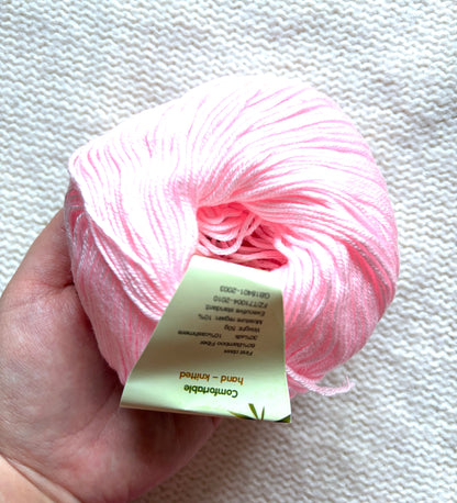 5 balls x 50g Cashmere Silk yarn : Cashmere + Silk + Bamboo fiber : 06 Pastel Pink